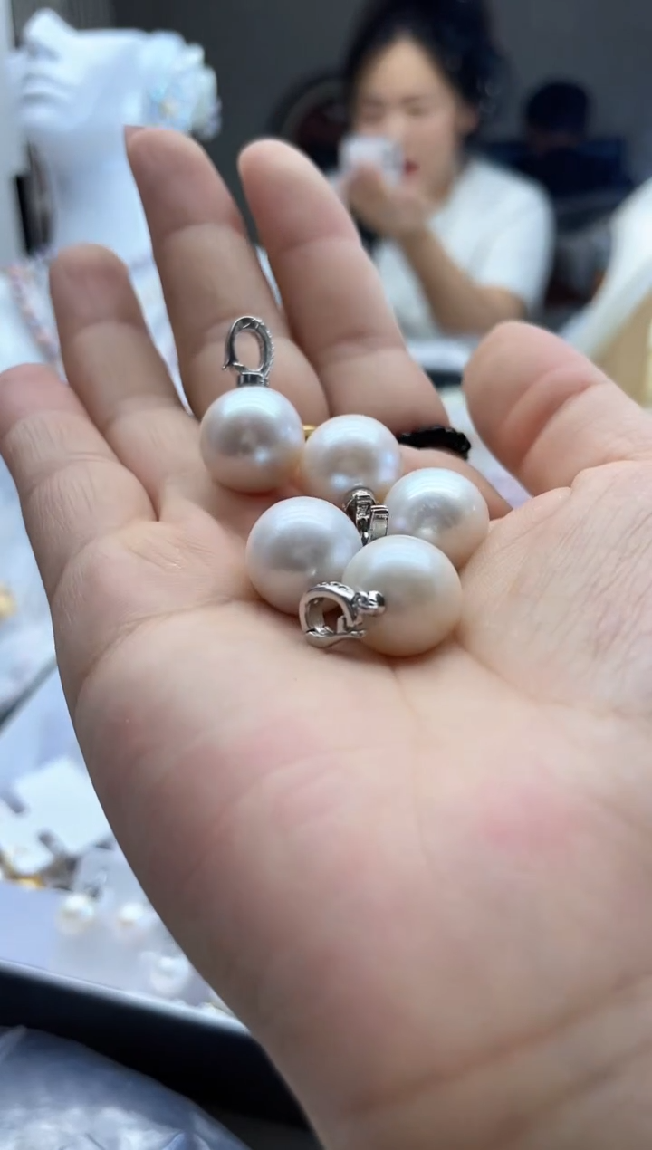未镶嵌淡水珍珠珍珠万能扣  白珠13+