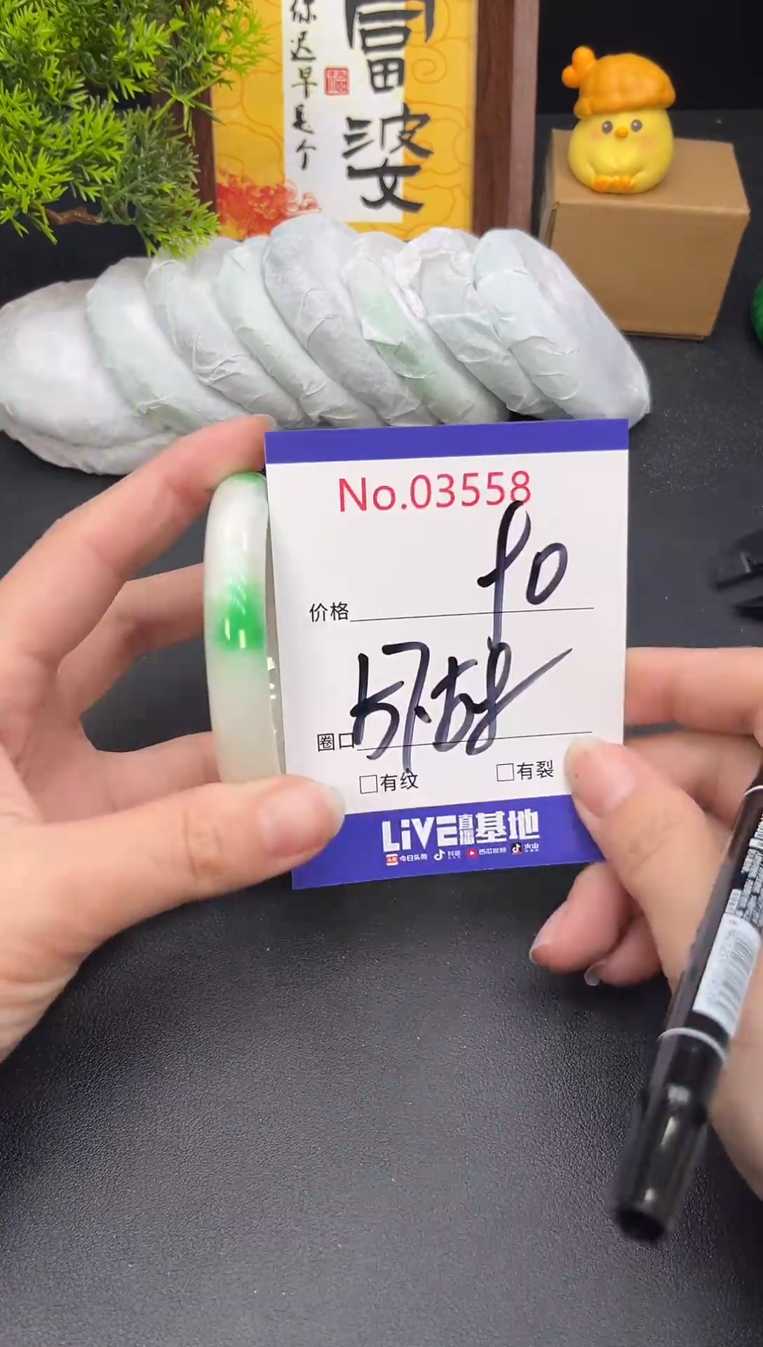 未镶嵌手镯翡翠3558