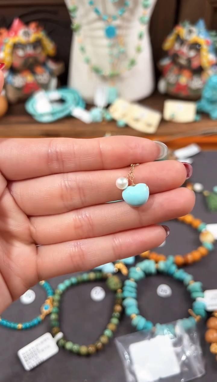 【闪购商品】绿松石提溜18K金镶嵌绿松石提溜