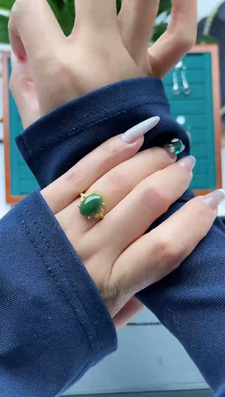 【闪购商品】和田玉戒指未镶嵌000戒指绿
