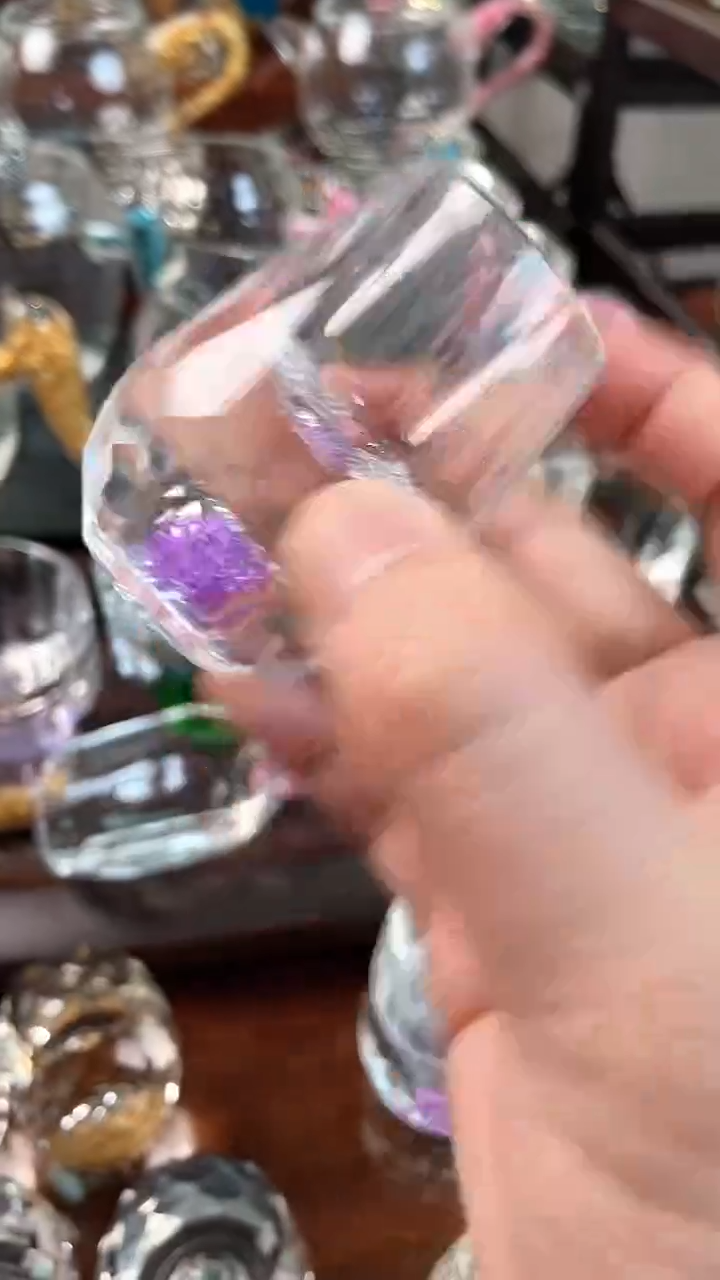 【闪购商品】玺宴新款水晶水滴杯紫罗兰2个装