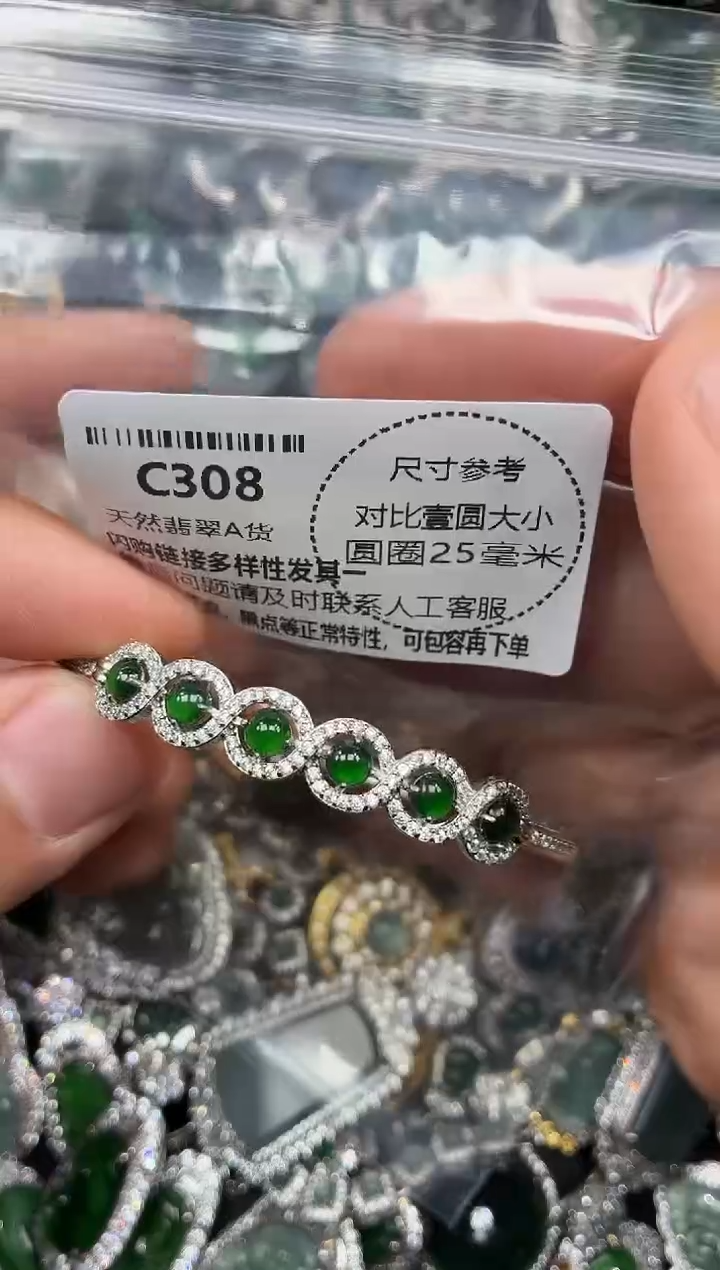 颈饰未镶嵌翡翠C308手镯