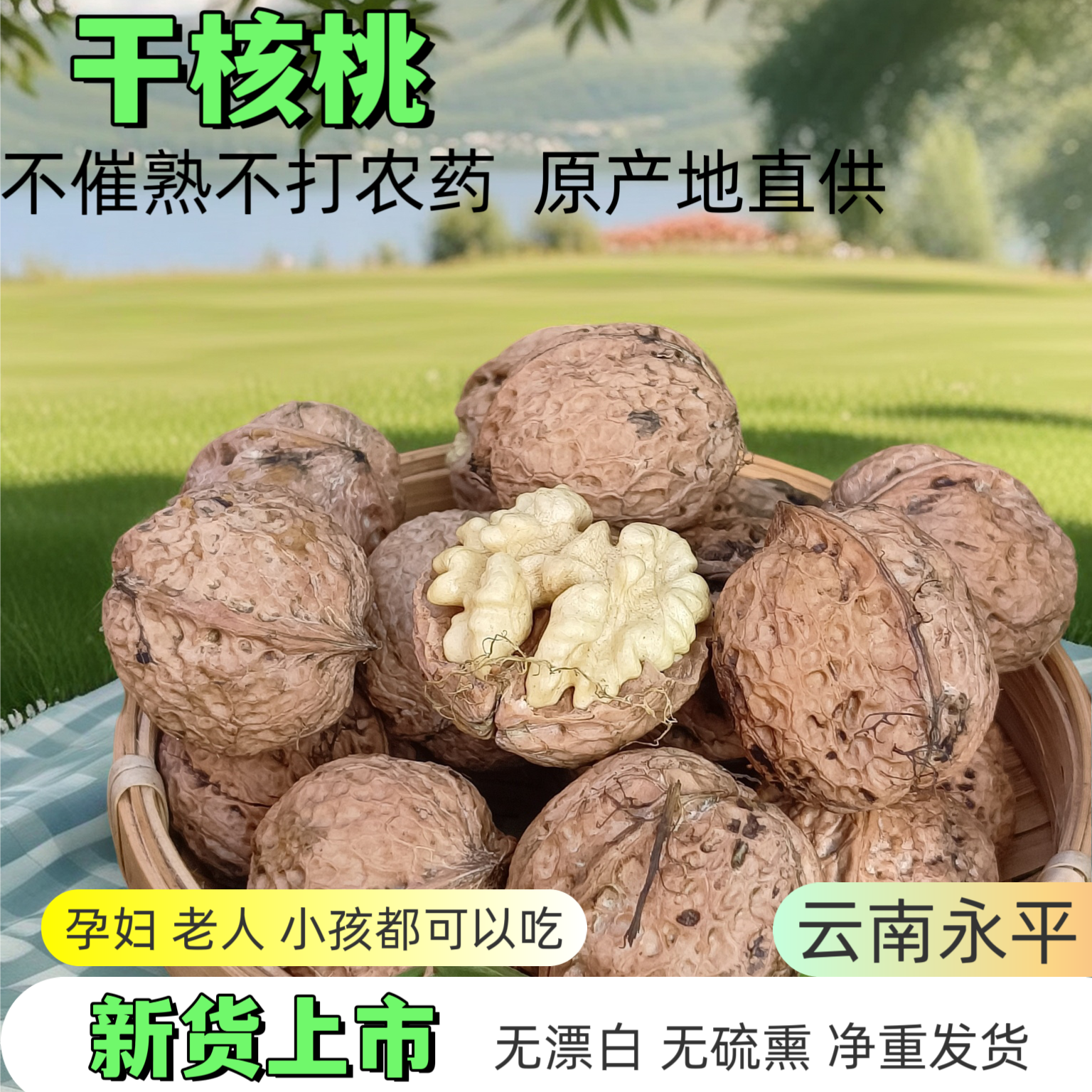 云南纸皮核桃2025新货薄皮核桃干果薄壳生坚果零食特产