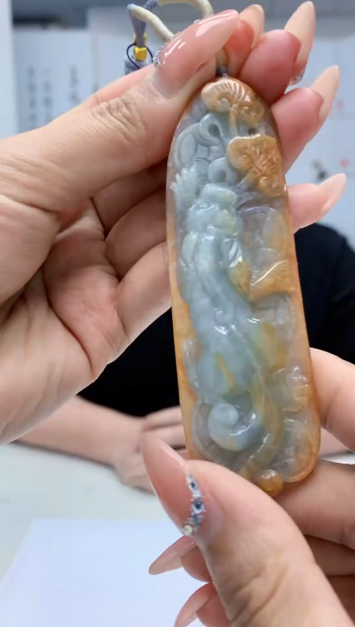 【闪购商品】定制翡翠未镶嵌5060MM-毛货挂件44