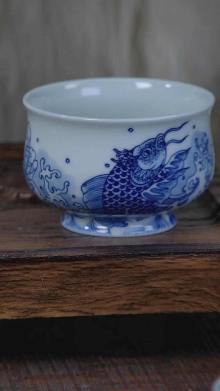 【闪购商品】折葵非器手工手绘鱼化龙炉式杯