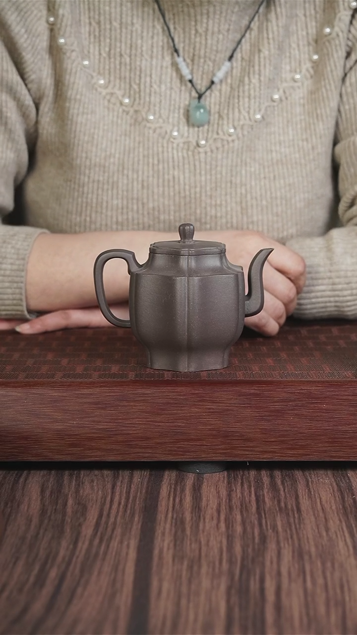 【闪购商品】紫砂茶壶筋纹 抽绞六方