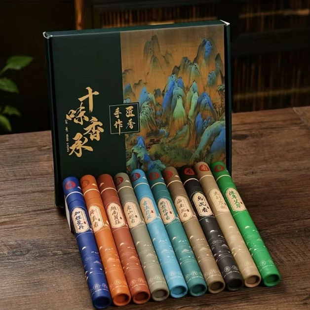天然线香10管彩盒包装 TJ  052