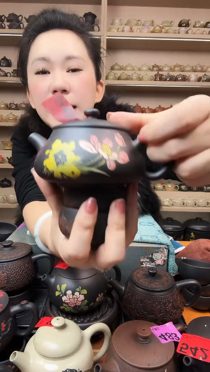 壶彩填明炉260cc+2线雕杯 562
