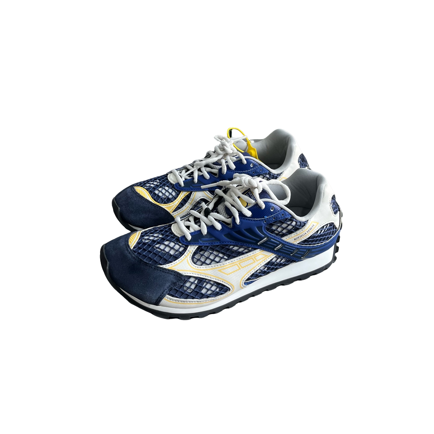 95新 BOTTEGA VENETA/葆蝶家 Orbi蓝色运动鞋 43码 us0092