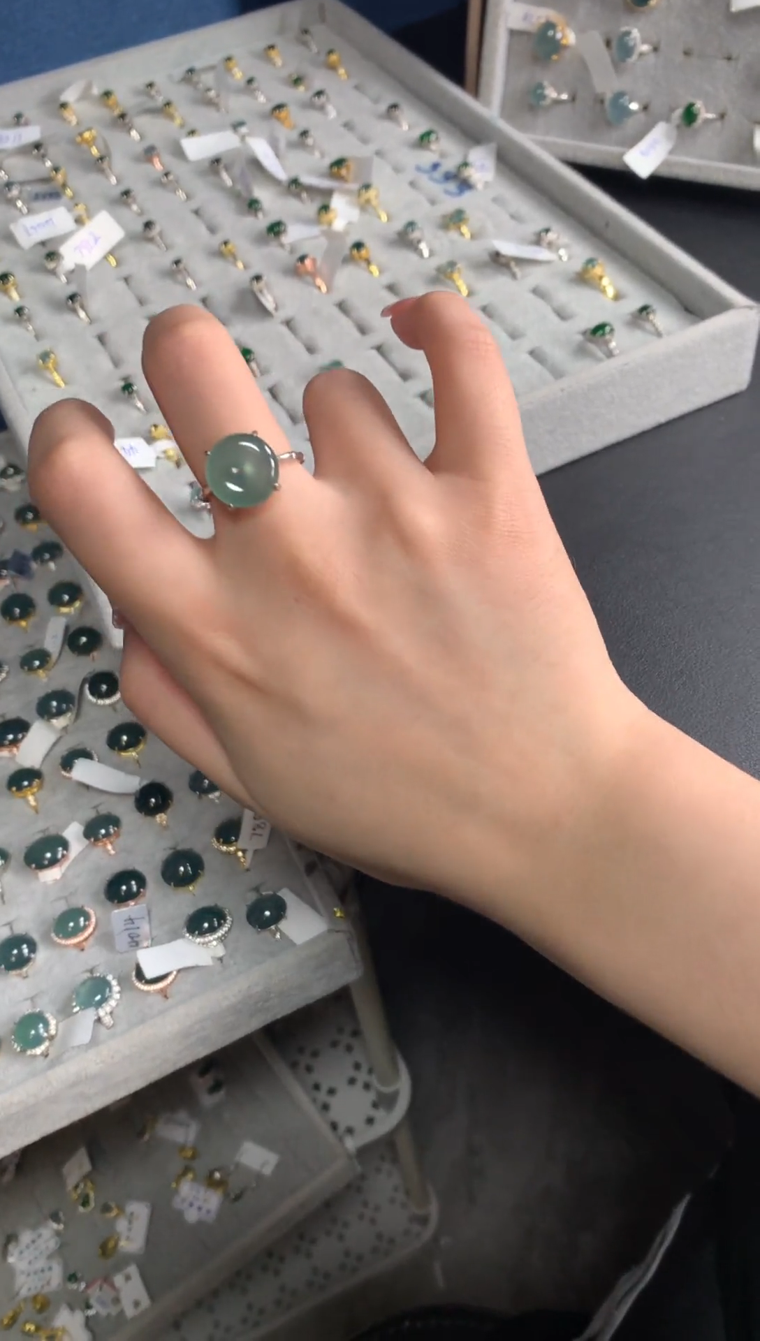 【闪购商品】翡翠戒指银S925镶嵌576576