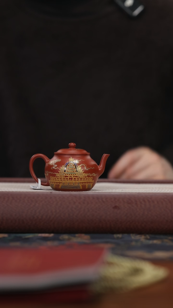 【闪购商品】紫砂茶壶jh珐琅彩 清逸 110cc