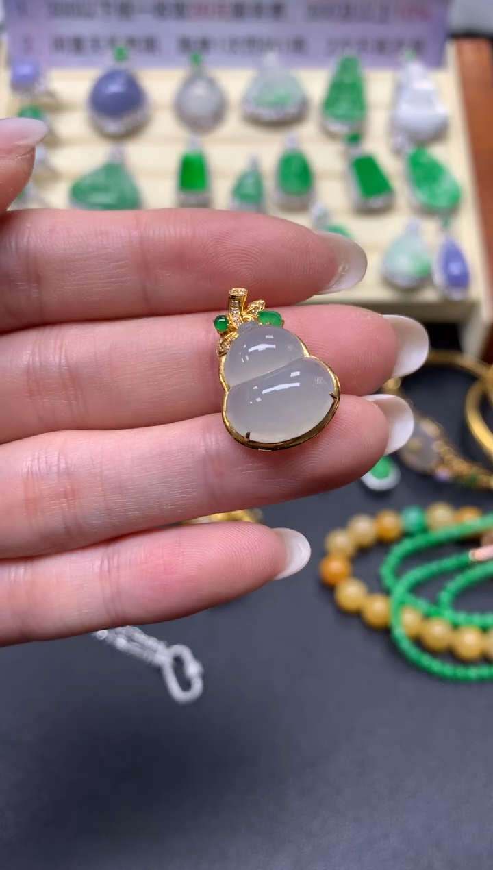 【闪购商品】翡翠18K金镶嵌吊坠(不含链)吊坠|2800+280