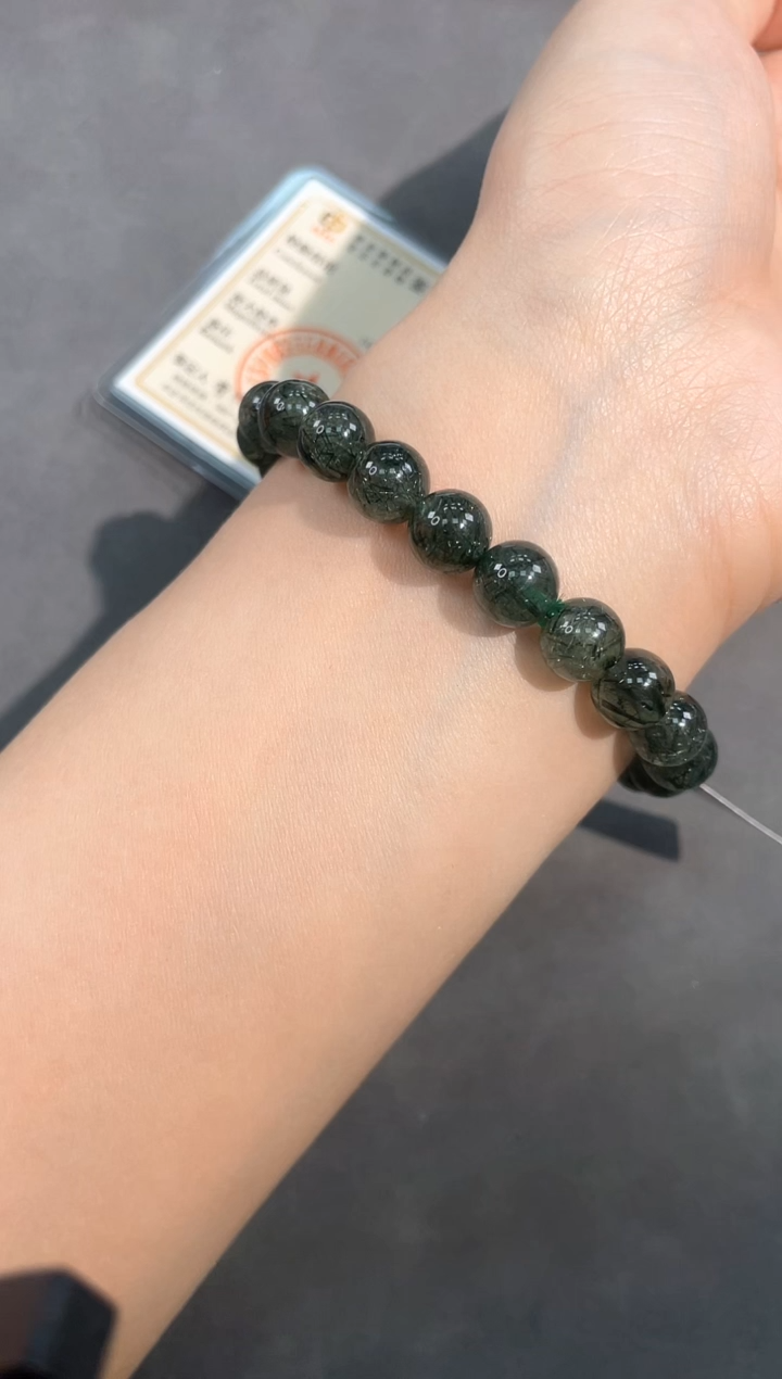 【闪购商品】水晶手链未镶嵌97号绿水单圈10mm
