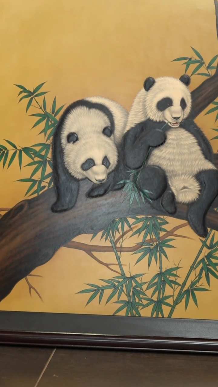 【闪购商品】匠心严选 大漆熊猫(国之宝)漆画