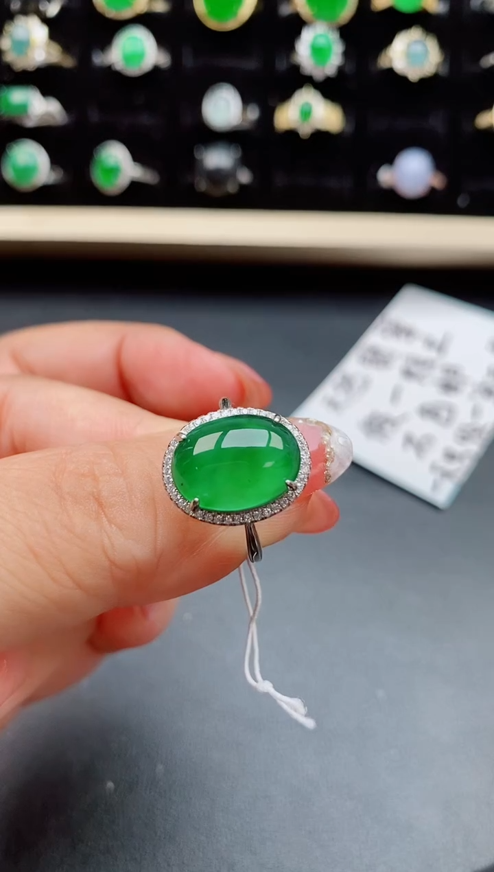 【闪购商品】翡翠戒指银S925镶嵌085050