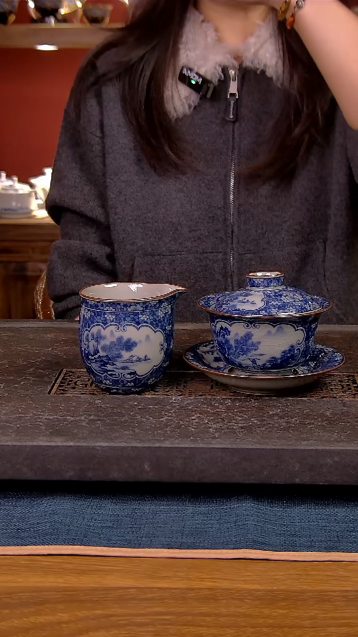 静****锦简装家用款2件套 老陶泥开片纹陶瓷茶具