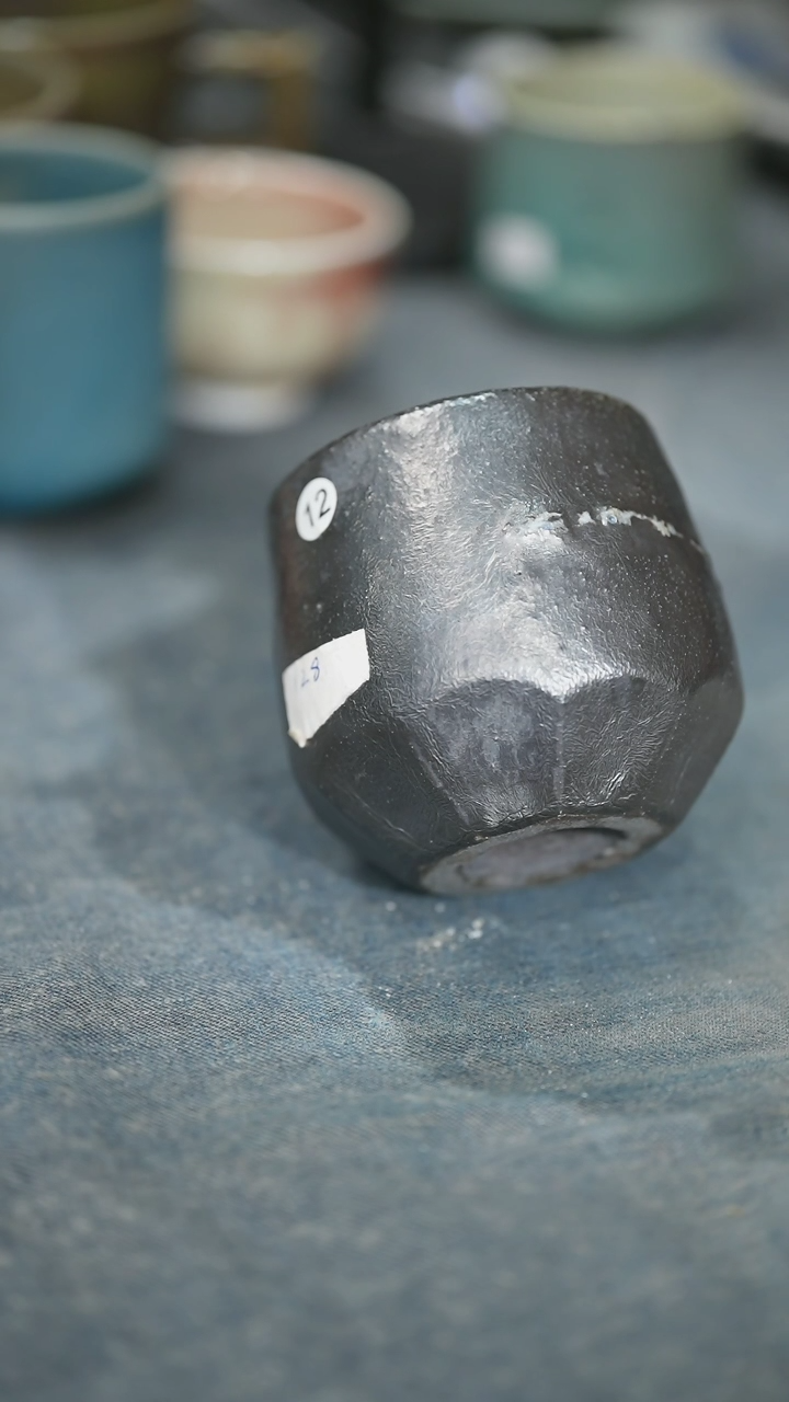 碗浪鬼家釉绘柴烧