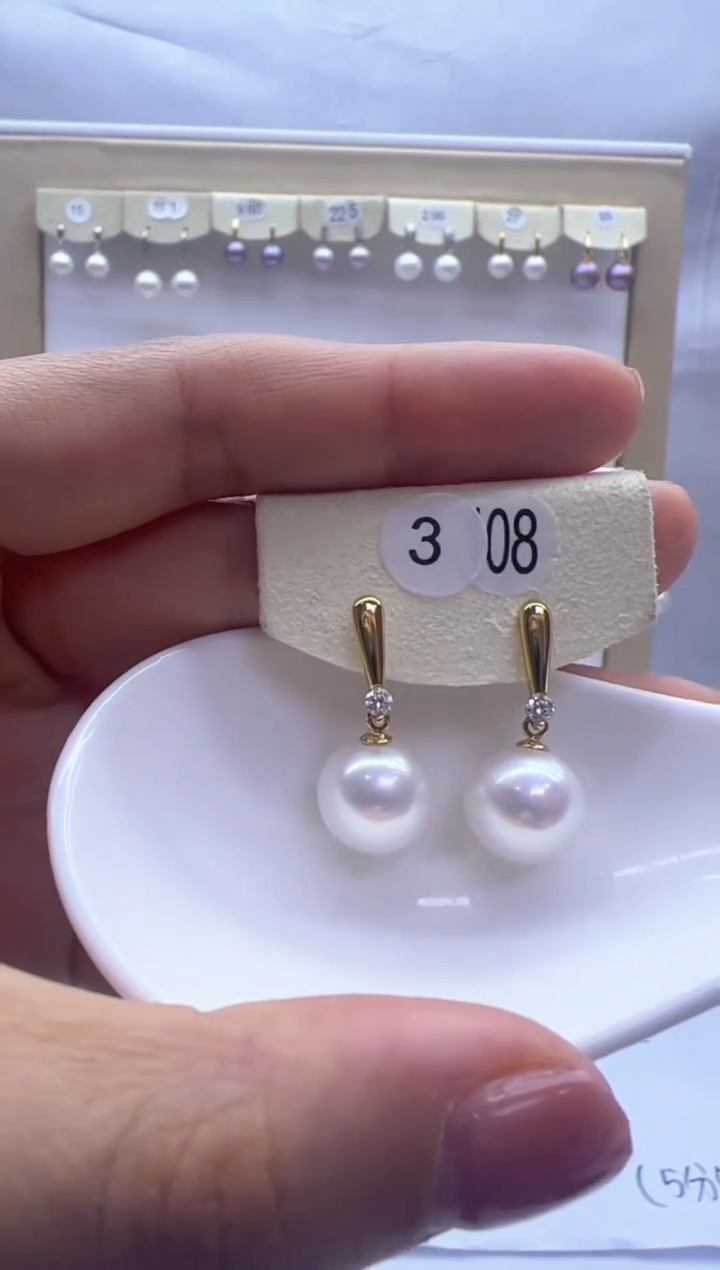 【闪购商品】淡水珍珠耳饰银S925镶嵌308