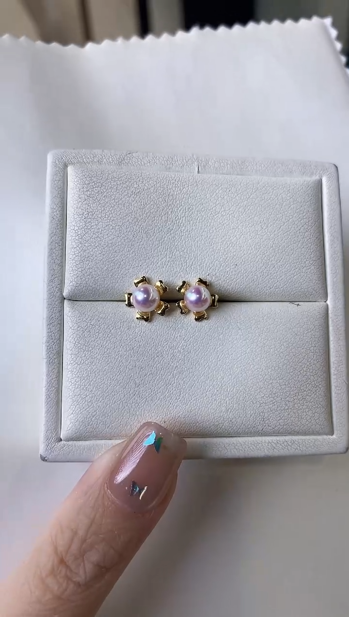 【闪购商品】海水珍珠耳饰18K金镶嵌5.5-6Akoya海水珍珠耳饰