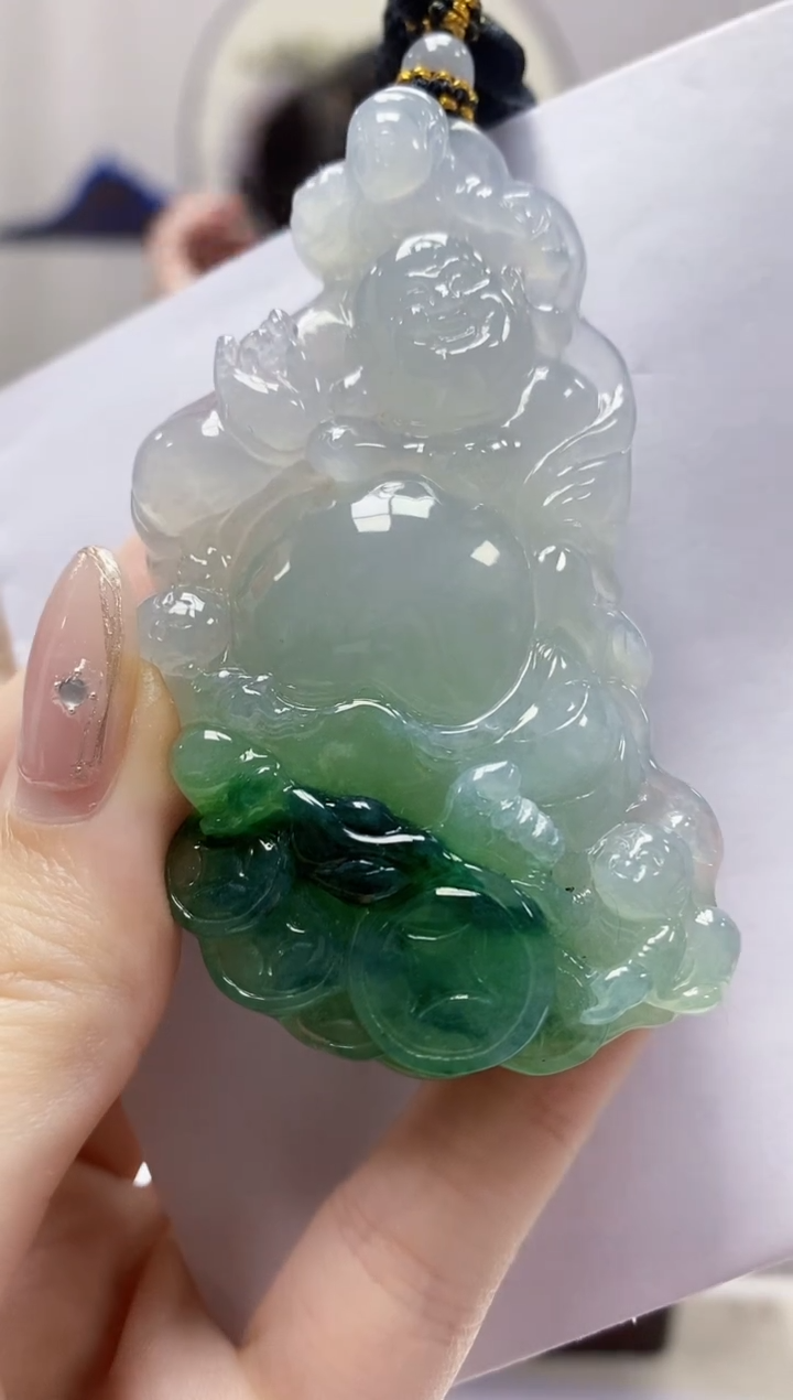 定制翡翠未镶嵌丸**胖5060jw-毛货挂件155