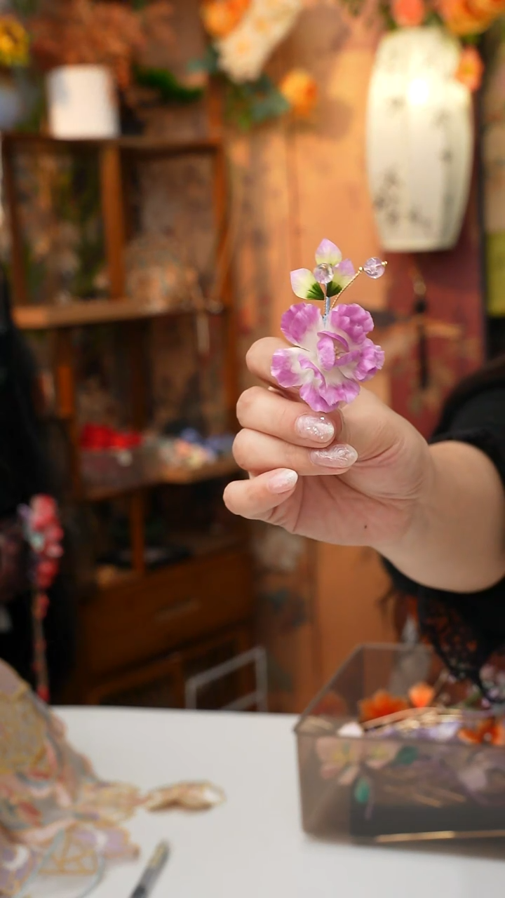 铜合金无锦簪阁非遗绒花