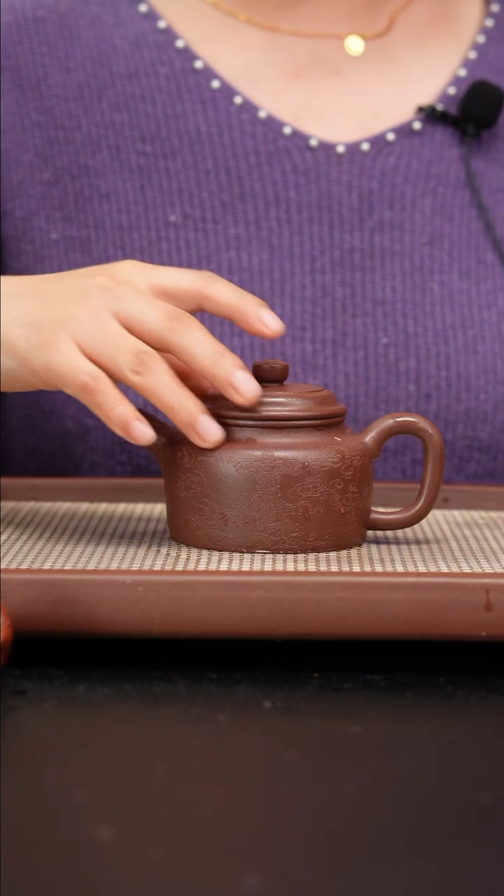 【闪购商品】紫砂茶壶全手工底曹清德钟刻绘210