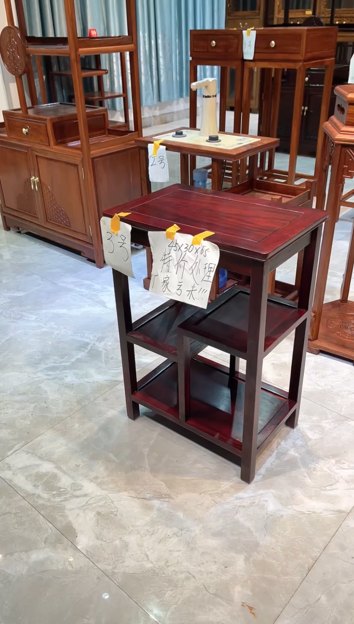 黑酸枝木类成套家具千**泉置物架45*30*65