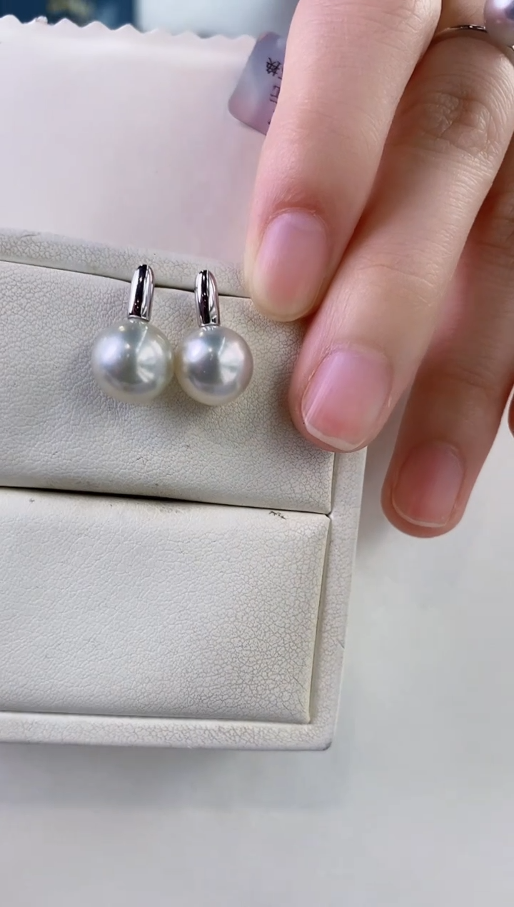 【闪购商品】海水珍珠耳饰银S925镶嵌9-10海水珍珠耳饰