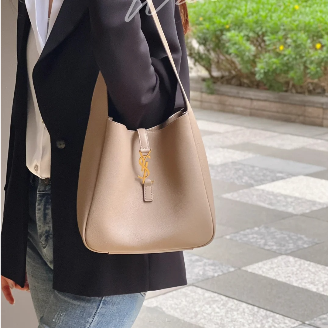 95新 YSL/圣罗兰 ysl hobo小号水桶 奶茶色/98新/严选