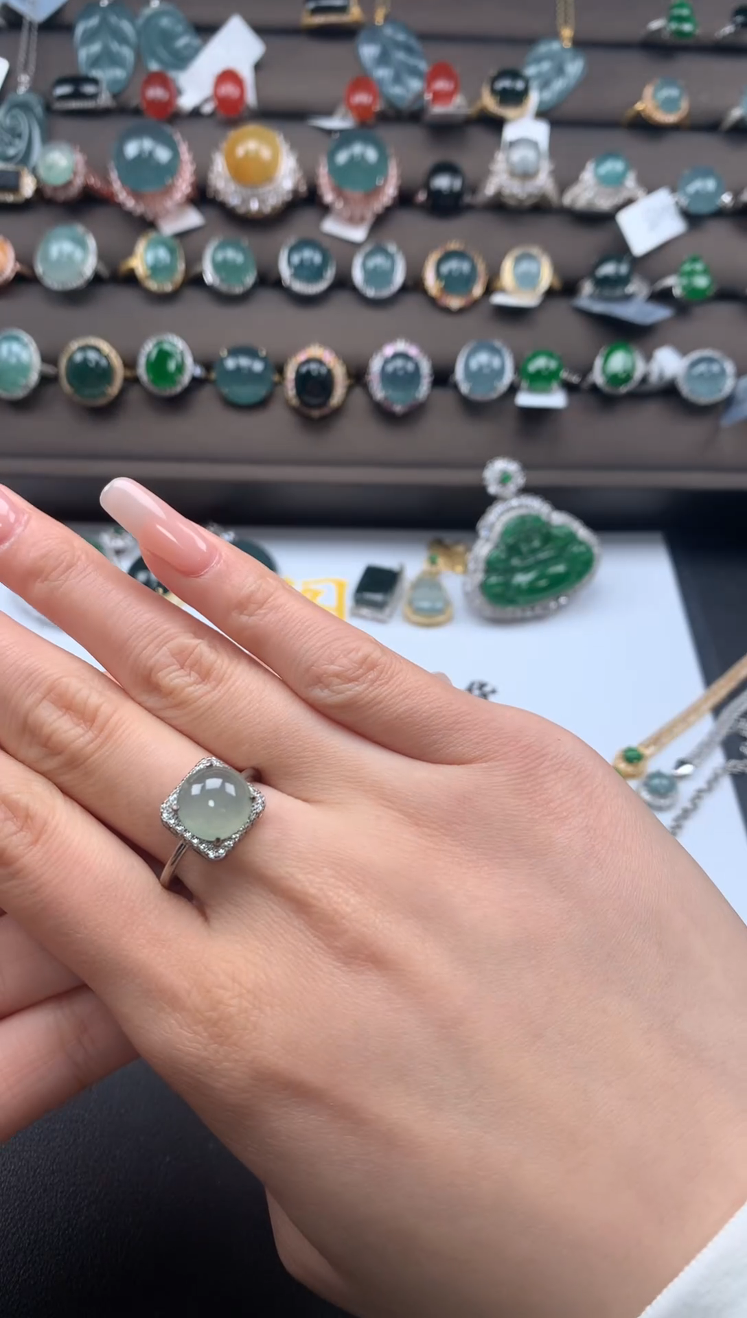 【闪购商品】翡翠戒指银S925镶嵌321321312