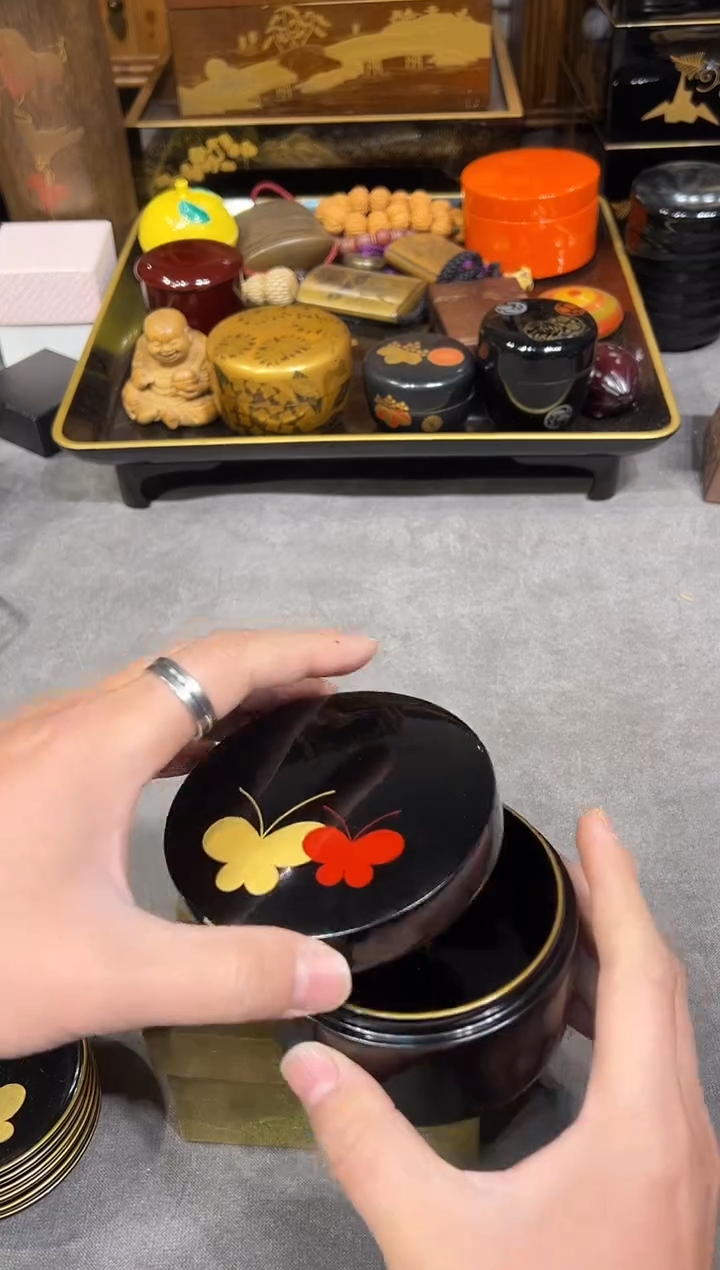 茶仓+杯垫六篇 大漆漆器大漆漆器