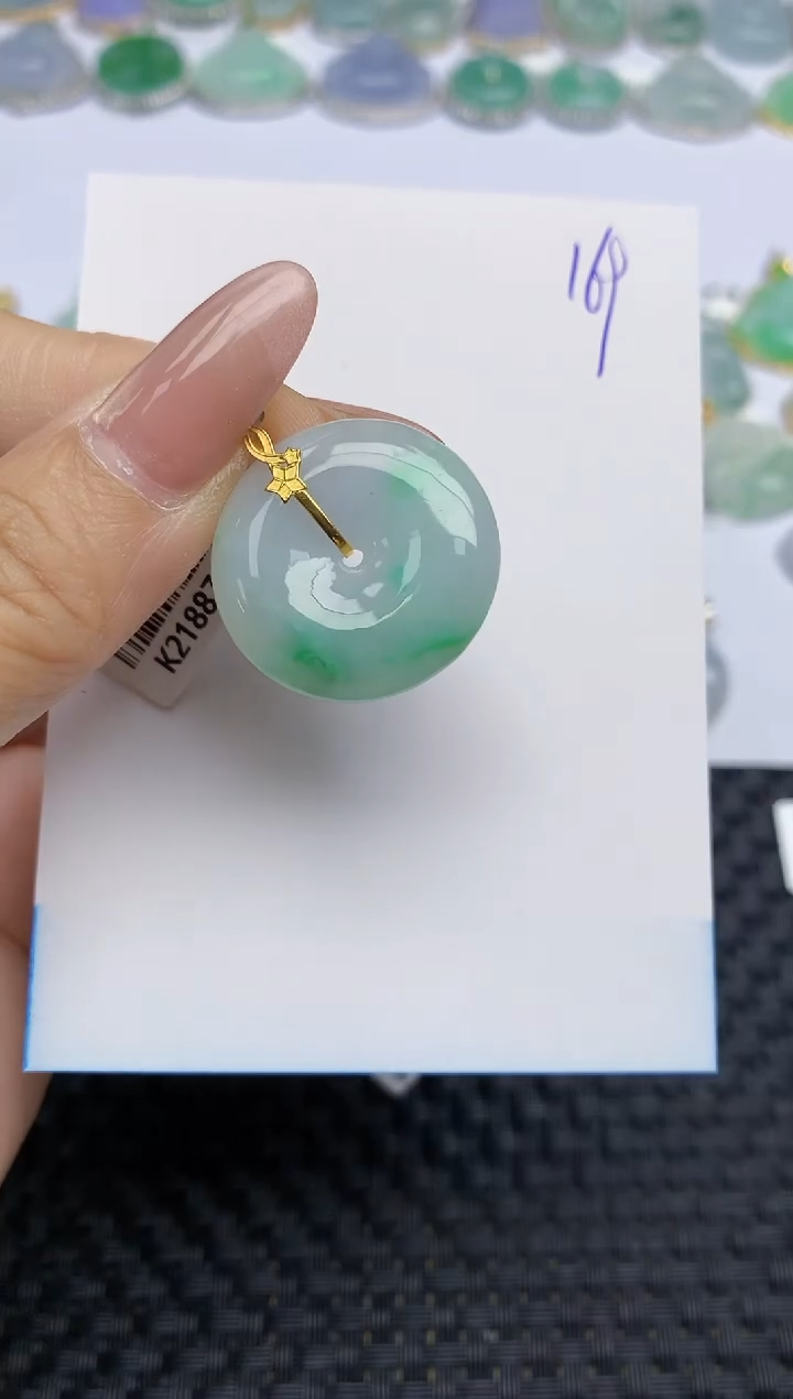 【闪购商品】翡翠颈饰18K金镶嵌天然A货翡翠 169