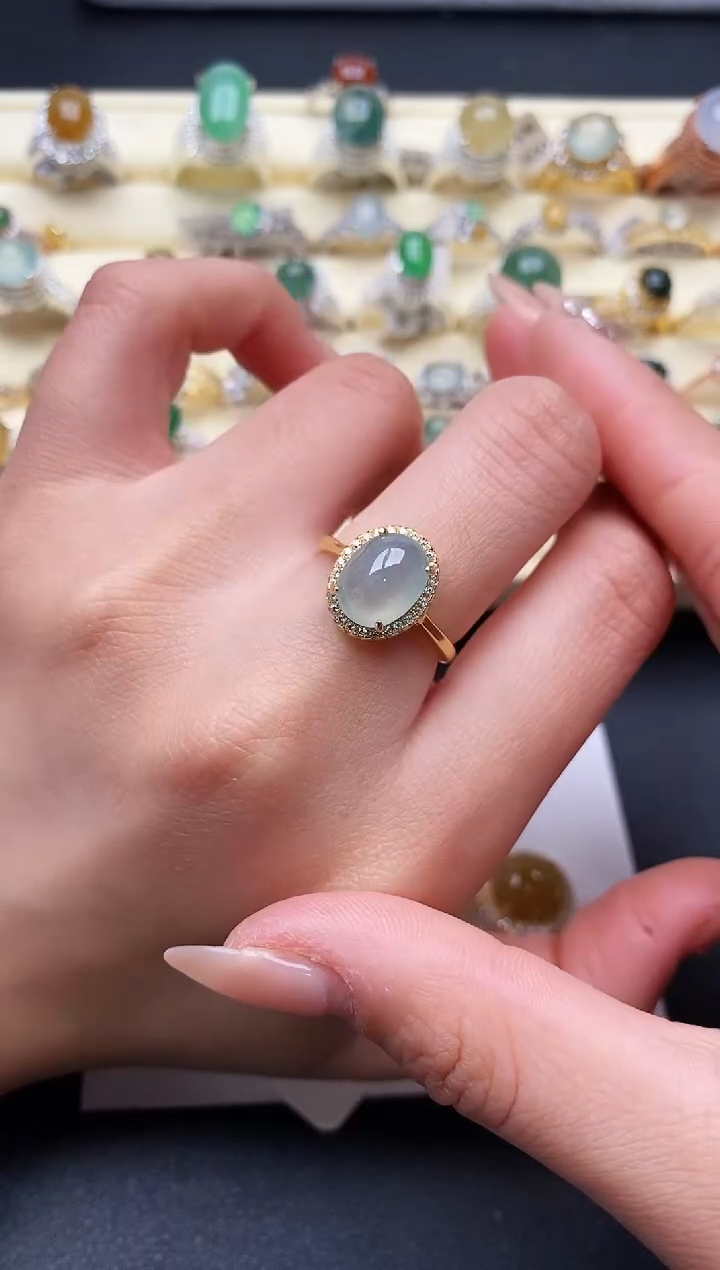 【闪购商品】翡翠戒指银S925镶嵌3333333+8