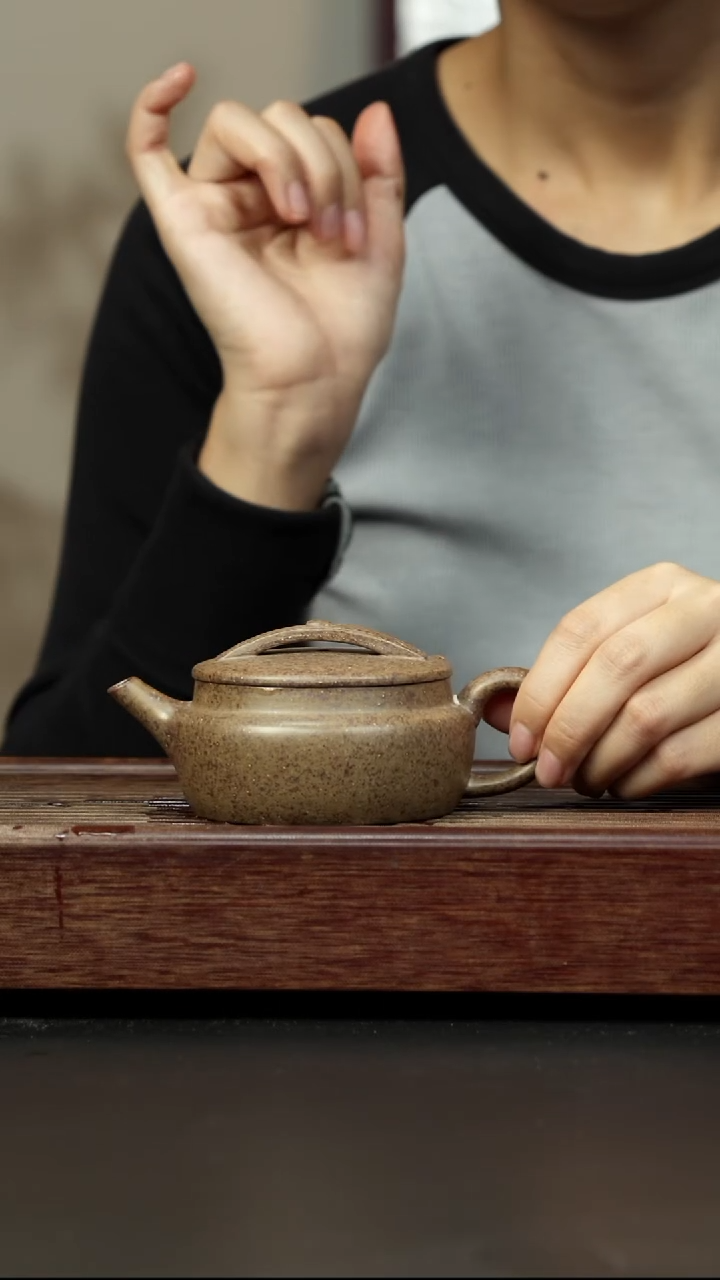 紫砂茶壶本绿柴烧 如意汉瓦