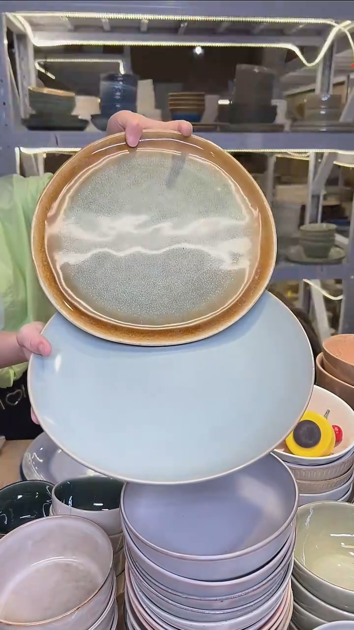 瓷129外贸尾货高温釉下彩陶瓷餐具默认微瑕