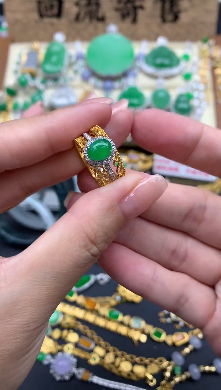 【闪购商品】翡翠戒指18K金镶嵌263-中国好珍宝