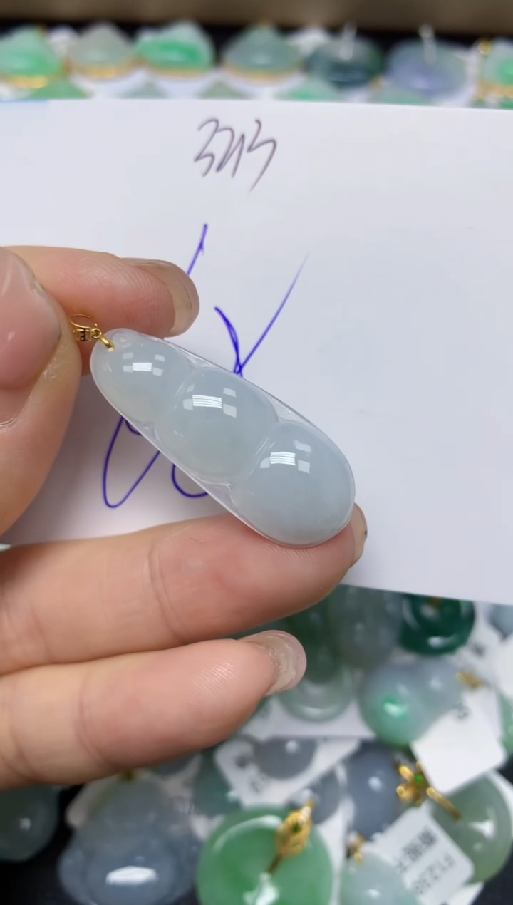 【闪购商品】翡翠挂件18K金镶嵌 天然翡翠A货