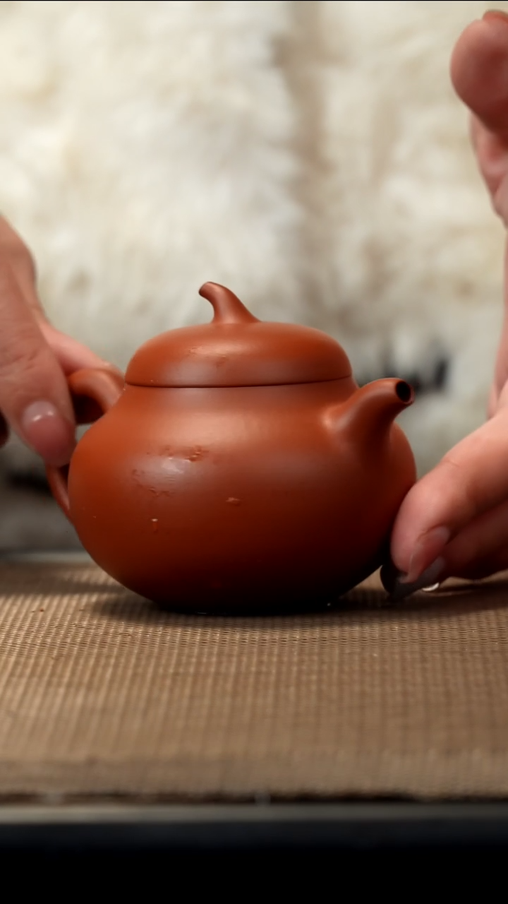 紫砂茶盏朱泥茄瓜130CC