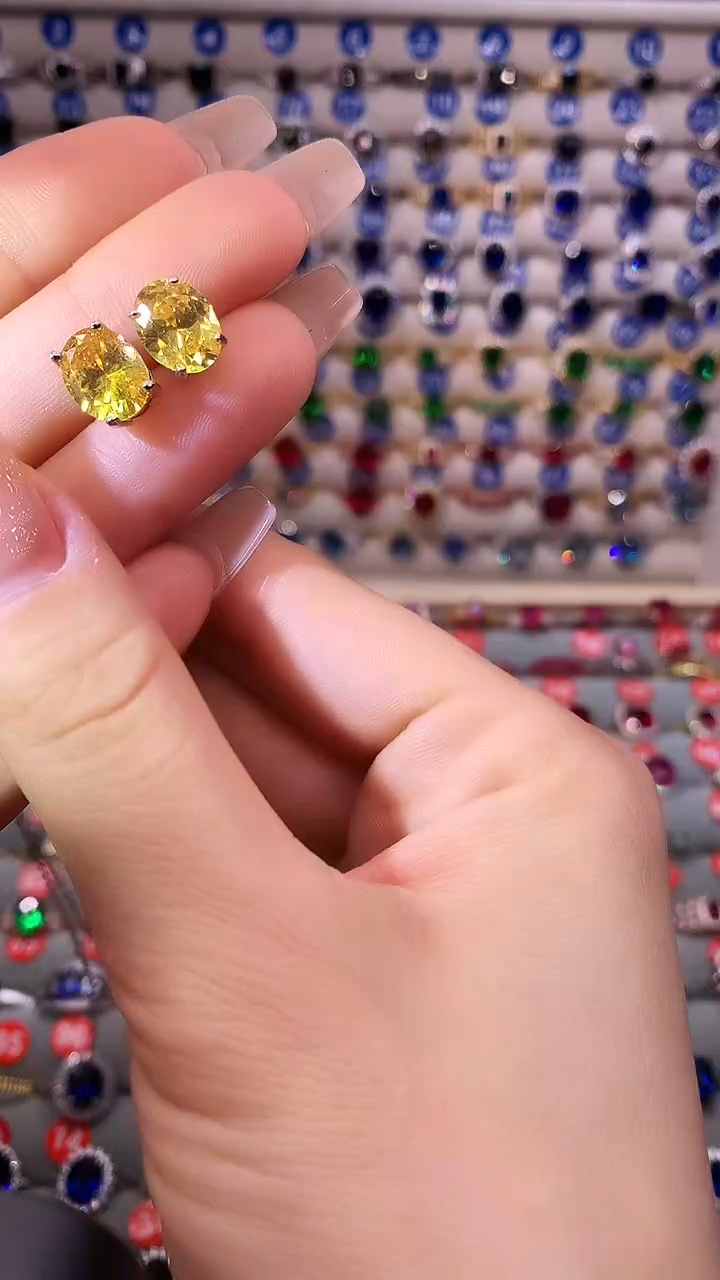 【闪购商品】黄晶耳饰银S925镶嵌11111
