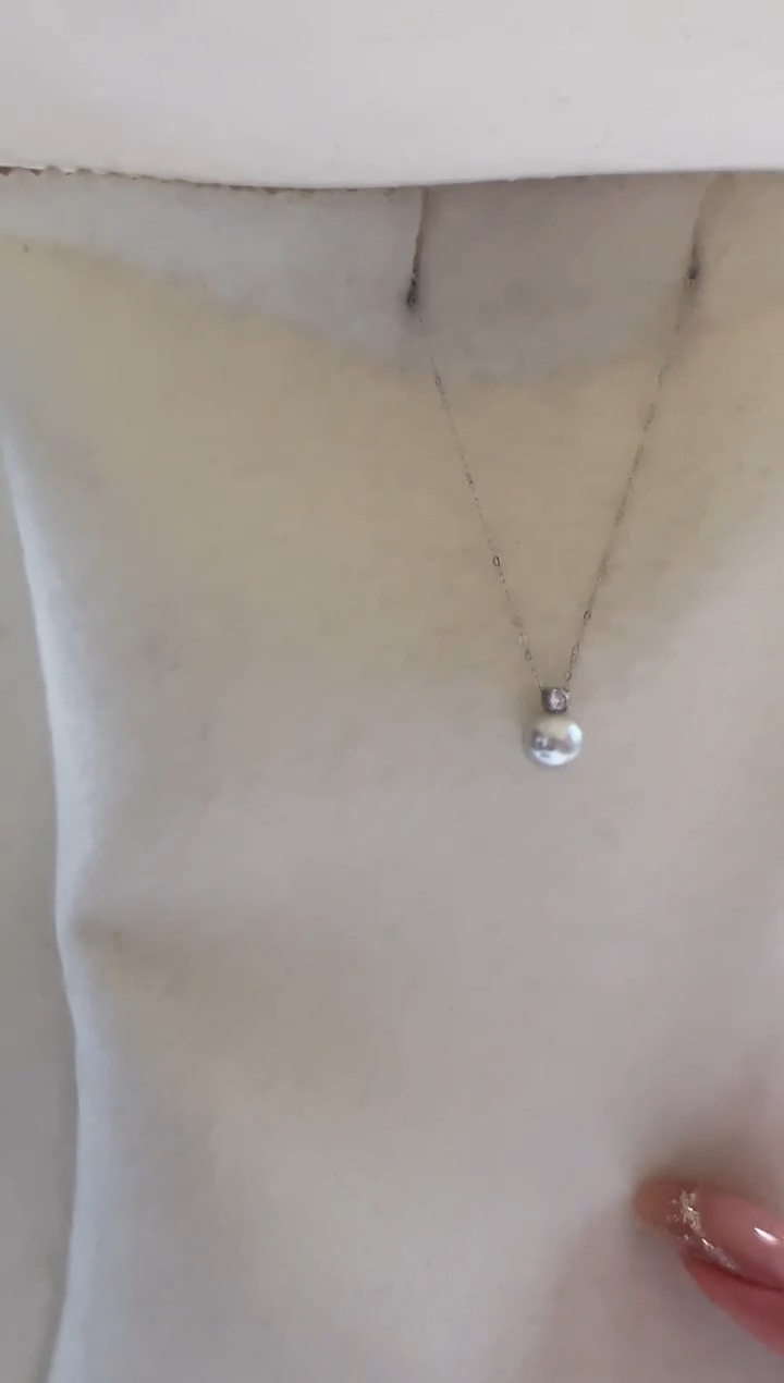 银S925镶嵌海水珍珠DA xc124 7-8 吊坠