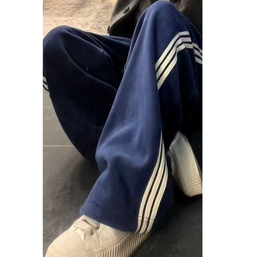 YT推荐 运动三条杠加绒卫裤