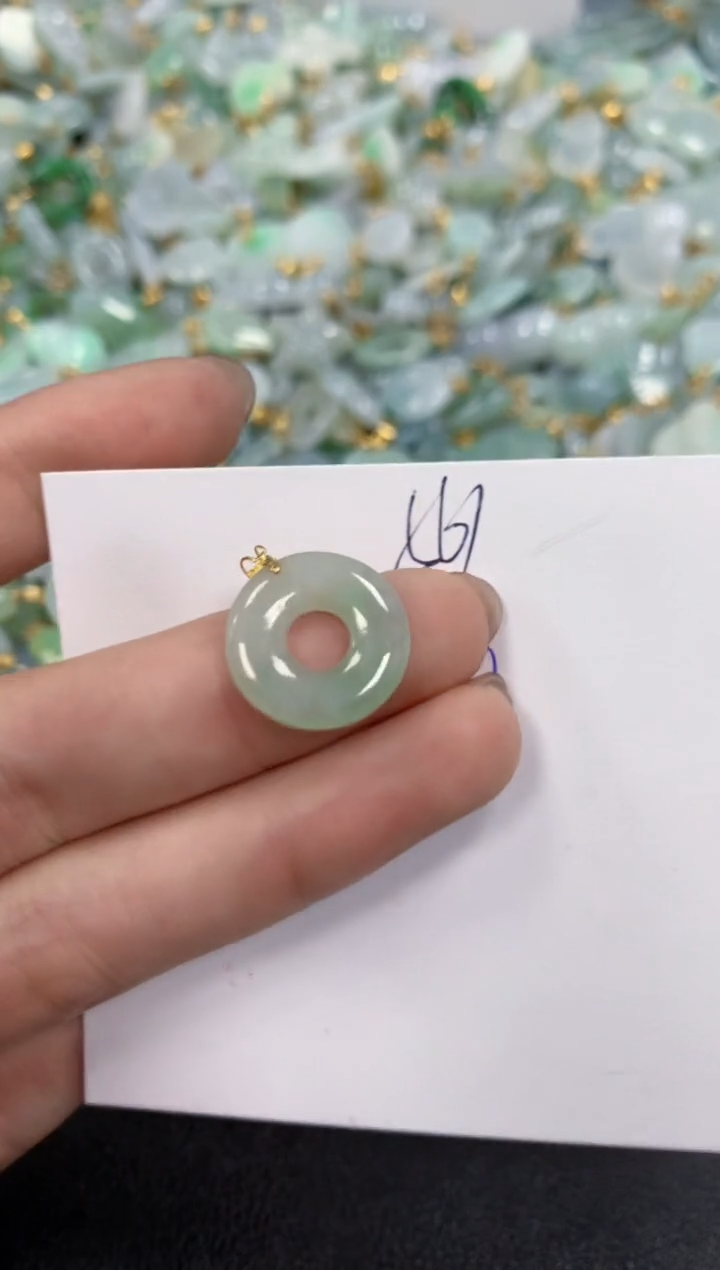 【闪购商品】翡翠颈饰18K金镶嵌 天然翡翠A货