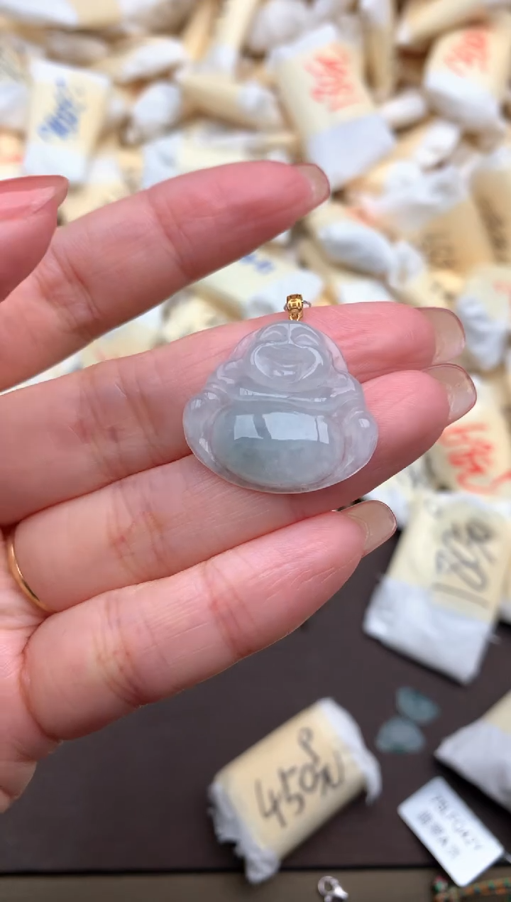 【闪购商品】翡翠挂件18K金镶嵌一