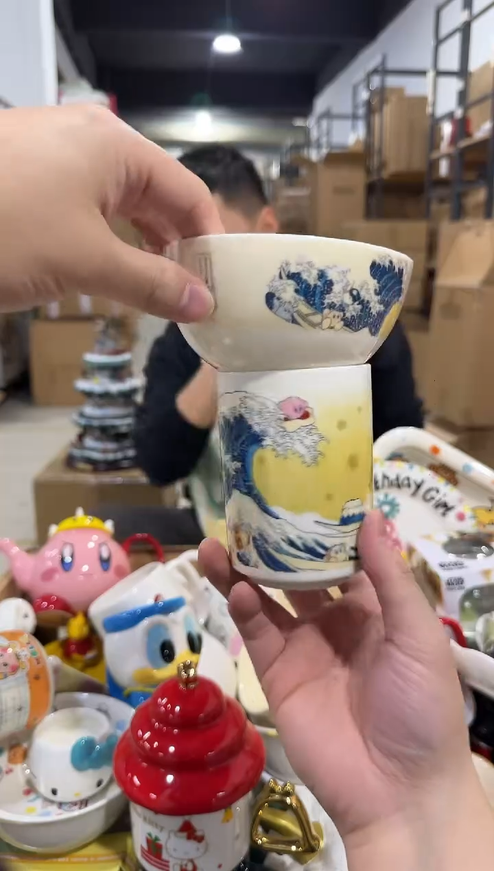 瓷片星之卡比冲浪一杯一碗