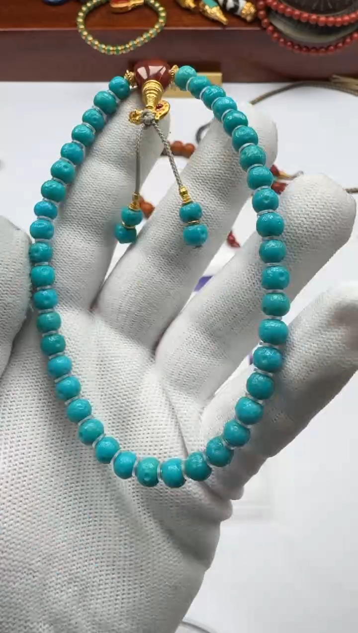 【闪购商品】绿松石手串手串18K金镶嵌手串手串