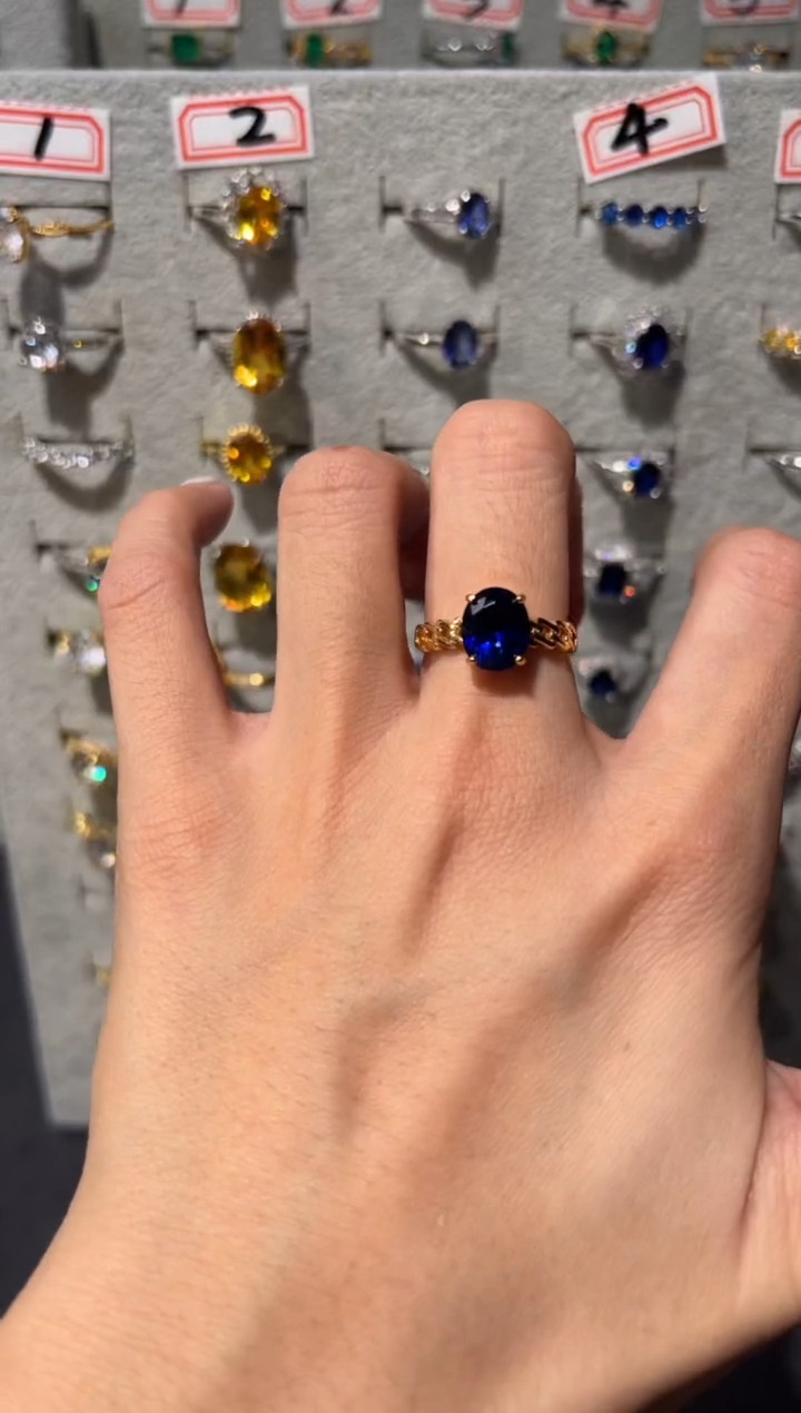 【闪购商品】蓝宝石戒指银S925镶嵌5321