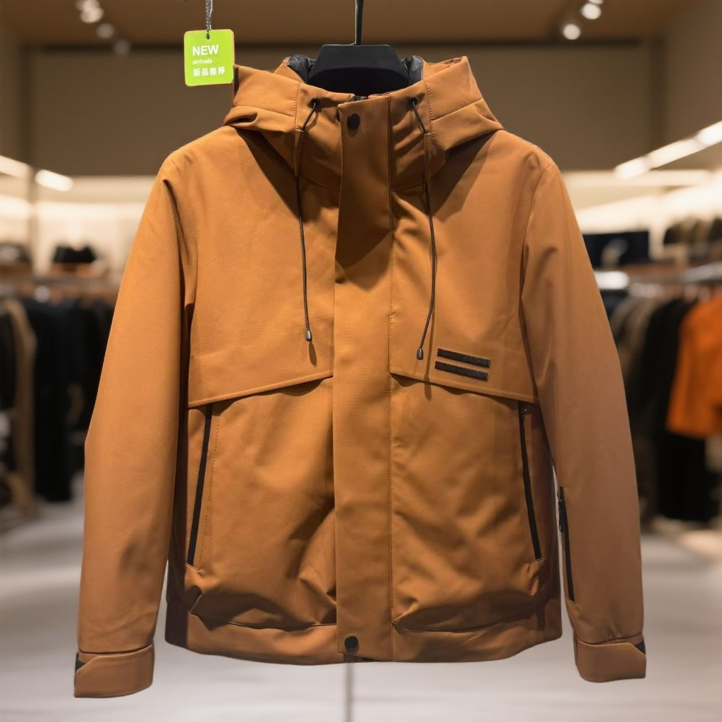 欧货精品潮流轻奢连帽加厚保暖白鸭绒时尚休闲男士外套
