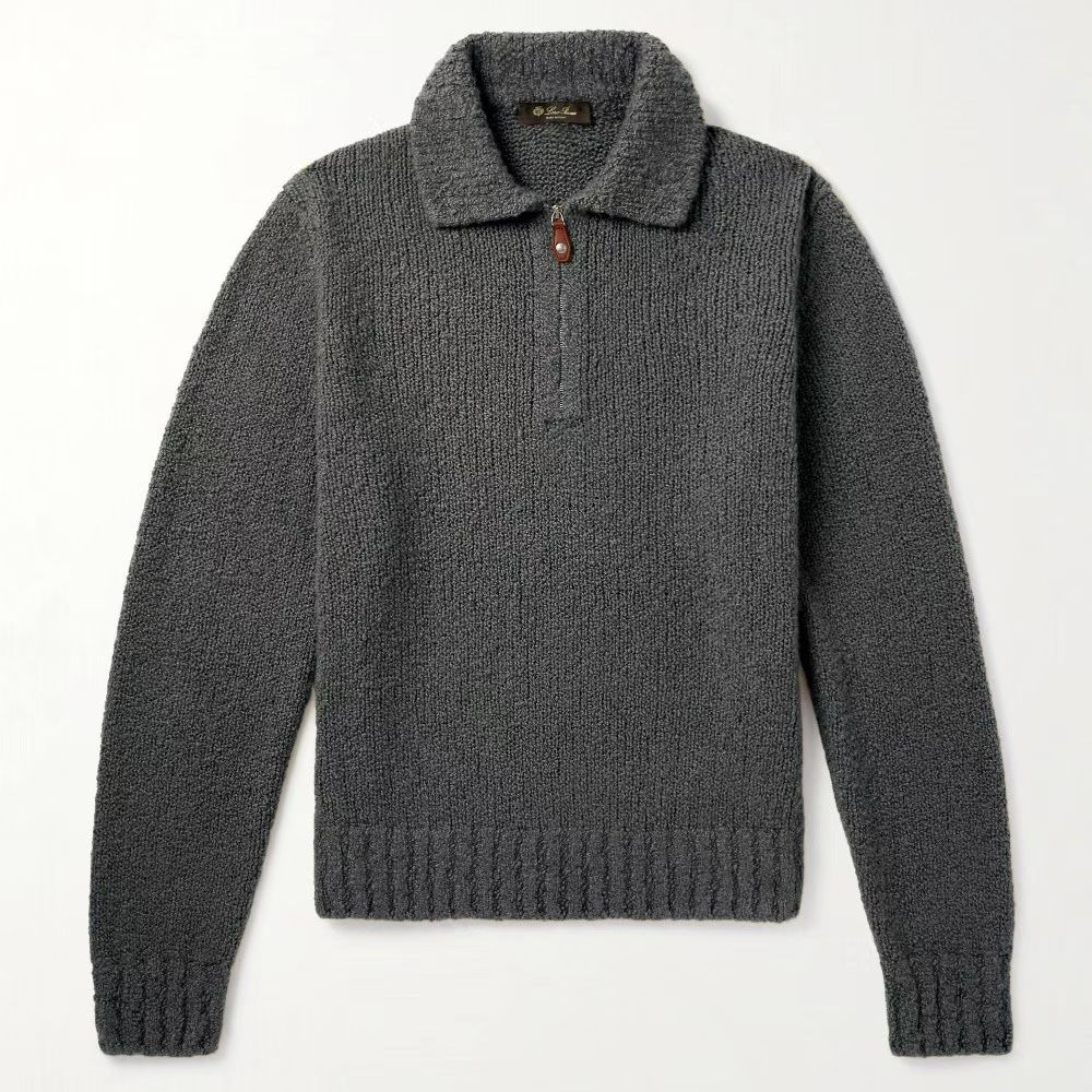 L*P方向|老钱腔调 经典Clean Fit 男UPW可溯源羊毛半拉链翻领毛衣