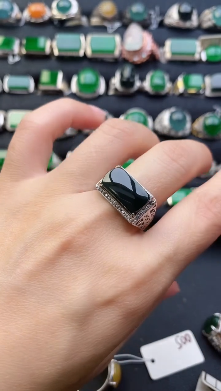 【闪购商品】翡翠戒指银S925镶嵌1111111111