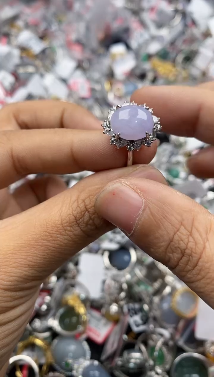 银S925镶嵌戒指翡翠7777---3